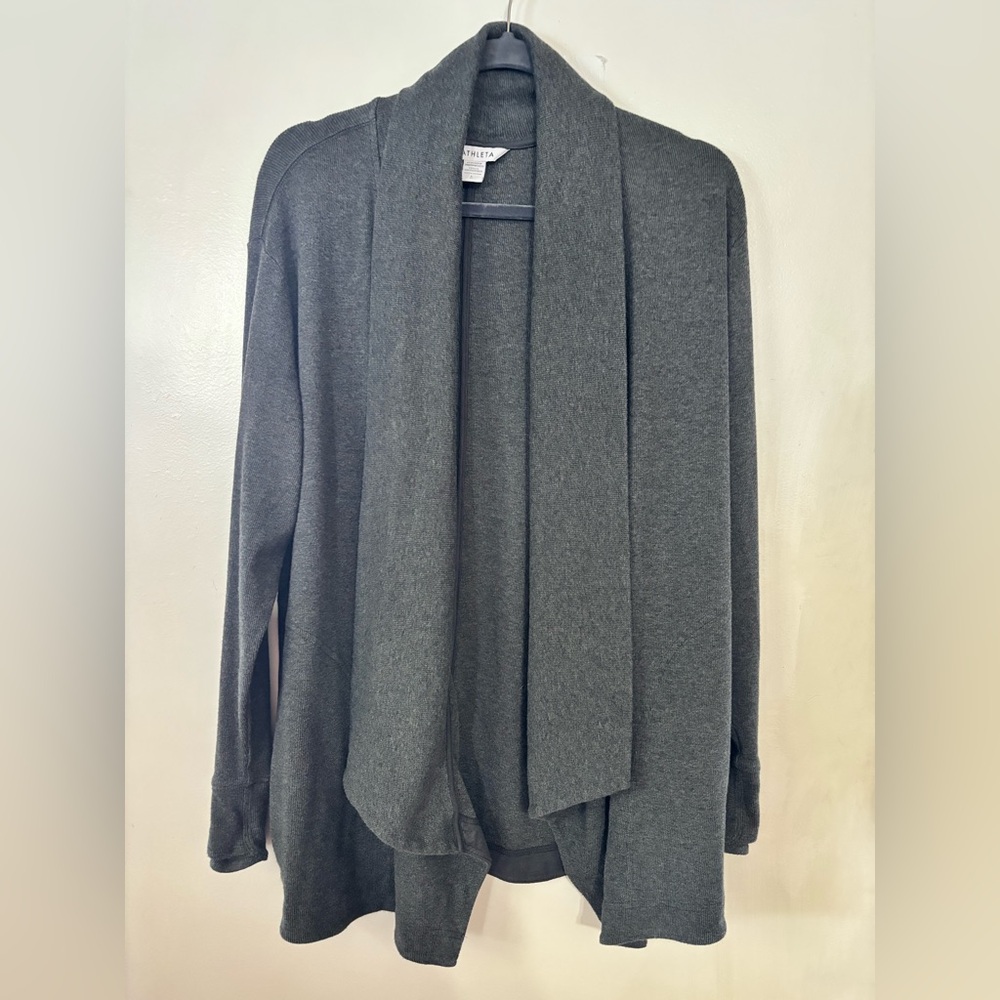Athleta Charcoal Draped Cadigan Tencel Modal Blend Loungewear